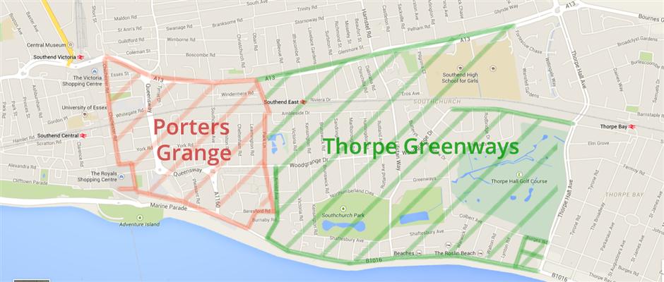 Thorpe Greenways Primary School Catchment Area and Porters Grange Primary School Catchment Area